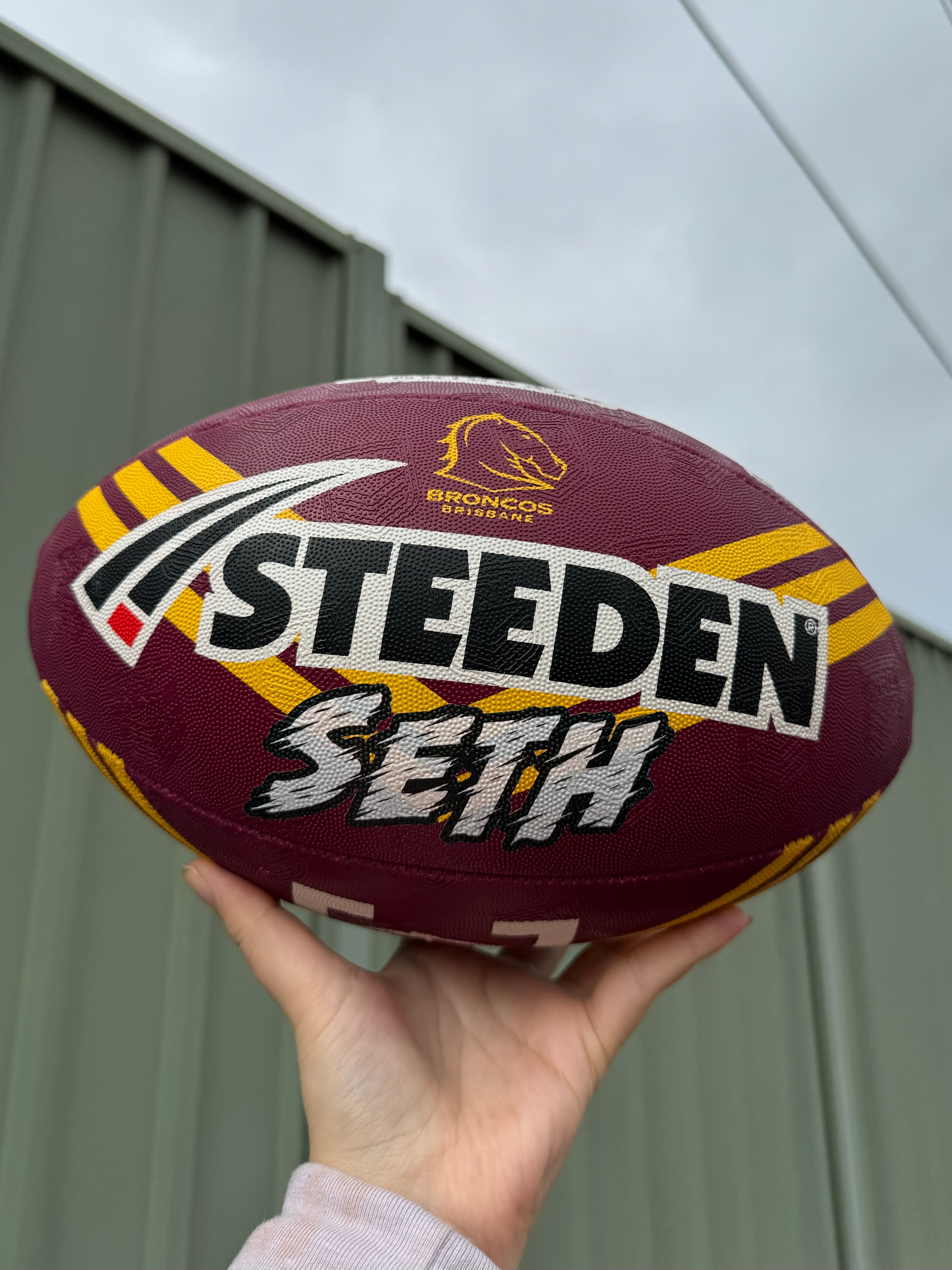 Personalised Brisbane Broncos Official NRL Ball (size 5)