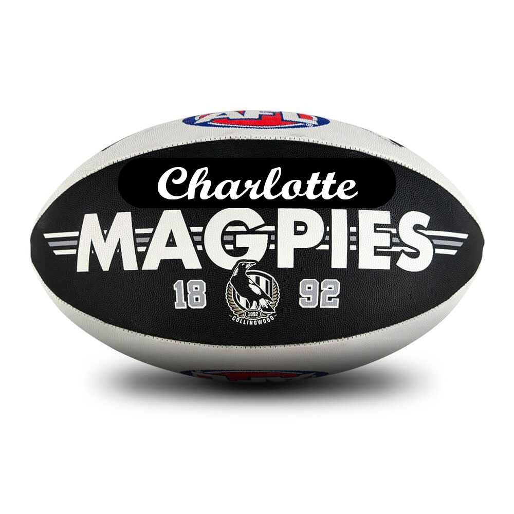 Personalised AFL Official Collingwood Magpies Club Football (Size 5)