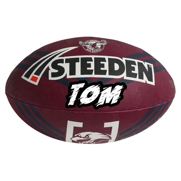 Personalised Manly Sea Eagles Official NRL Ball (size 5) NPA Events
