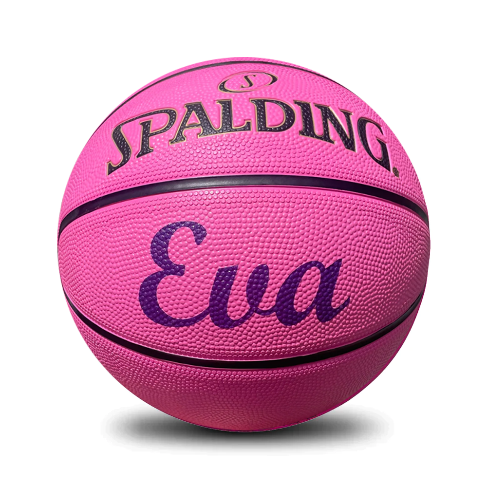 Personalised Pink Rubber Spalding Basketball (Size 5, 6)