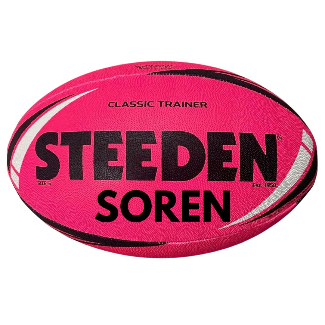 Personalised Pink Steeden Rugby League Balls (Size 5)