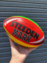 Load image into Gallery viewer, Personalised Multi Colour Steeden Rugby League Ball (Mini Size, Mod Size)
