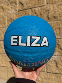 Load image into Gallery viewer, Personalised Spalding Rubber Blue Highlight Rush Basketball (Size 5, 6, 7)
