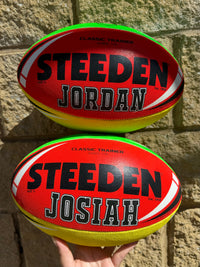 Load image into Gallery viewer, Personalised Multi Colour Steeden Rugby League Ball (Size 5)
