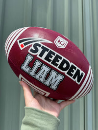 Load image into Gallery viewer, Personalised QLD Maroons State Of Origin Official NRL Ball (Size 5, 11 inch Mini)
