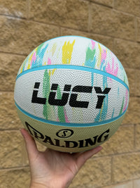 Load image into Gallery viewer, Personalised Spalding Pastel Marble Glow Basketball (Size 5, 6)

