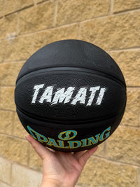 Load image into Gallery viewer, Personalised Spalding NBL Hoops Fest Black Highlight Basketball (Size 6, 7)
