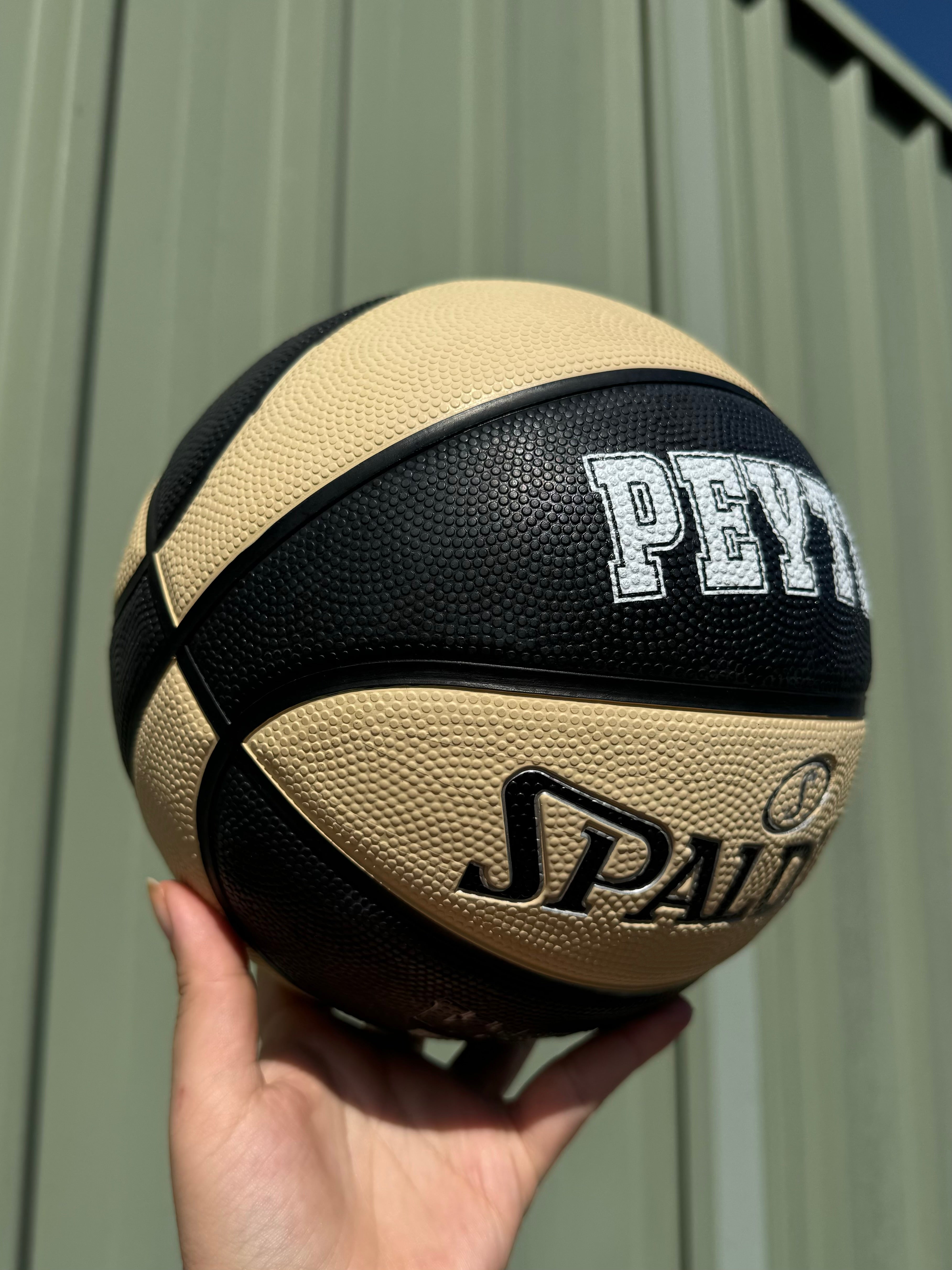 Personalised Spalding Rubber Black and Oatmeal Basketball TF-150 (Size 4)