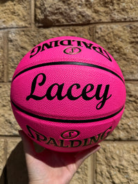 Load image into Gallery viewer, Personalised Pink Composite Leather Spalding Basketball (Size 6)

