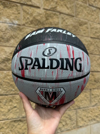 Load image into Gallery viewer, Personalised Spalding Black/Red Marble Basketball (Size 6, 7)
