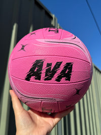 Load image into Gallery viewer, Personalised Netball Starter Pack Bundle (Gilbert Pink Phoenix Ball + Sports Bag + Ball Pump)
