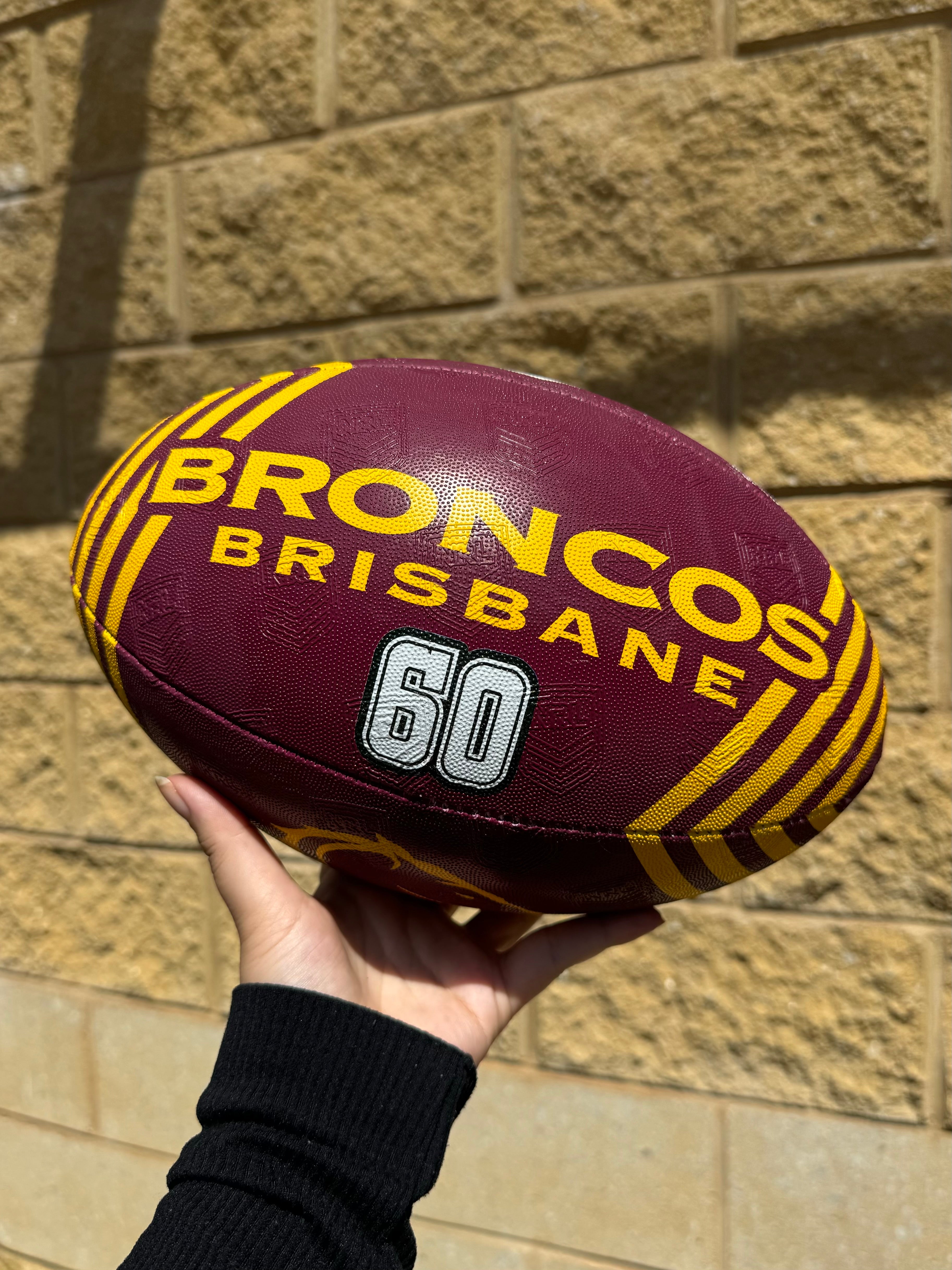 Personalised Brisbane Broncos Official NRL Ball (Size 5) - 4 Day Dispatch