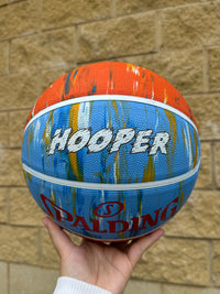 Load image into Gallery viewer, Personalised Spalding Rubber Basketball Rocky Desert Orange Marble (Size 6, 7)
