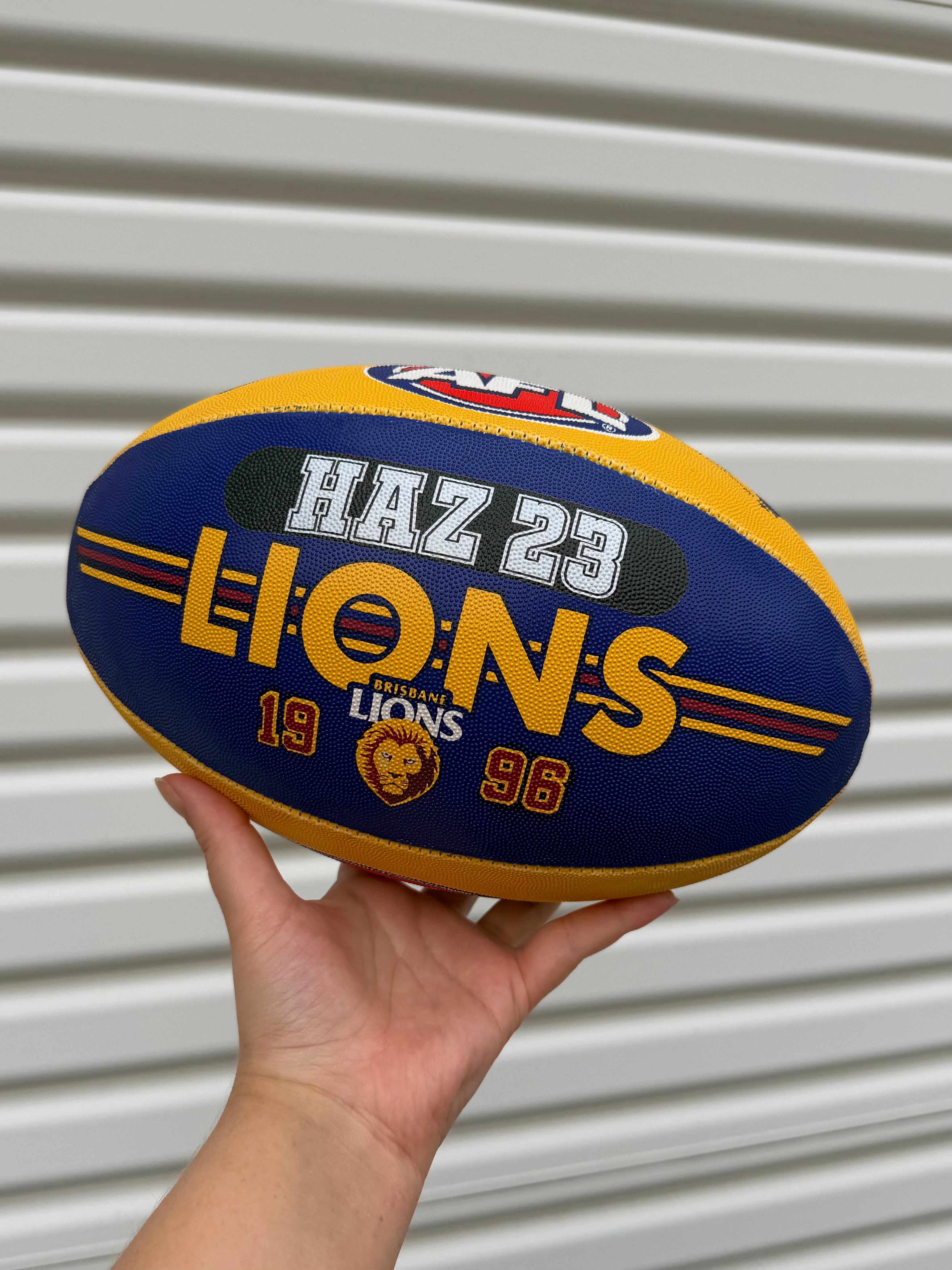 Personalised AFL Official Brisbane Lions Premiers 2026 Club Football (Size 5)