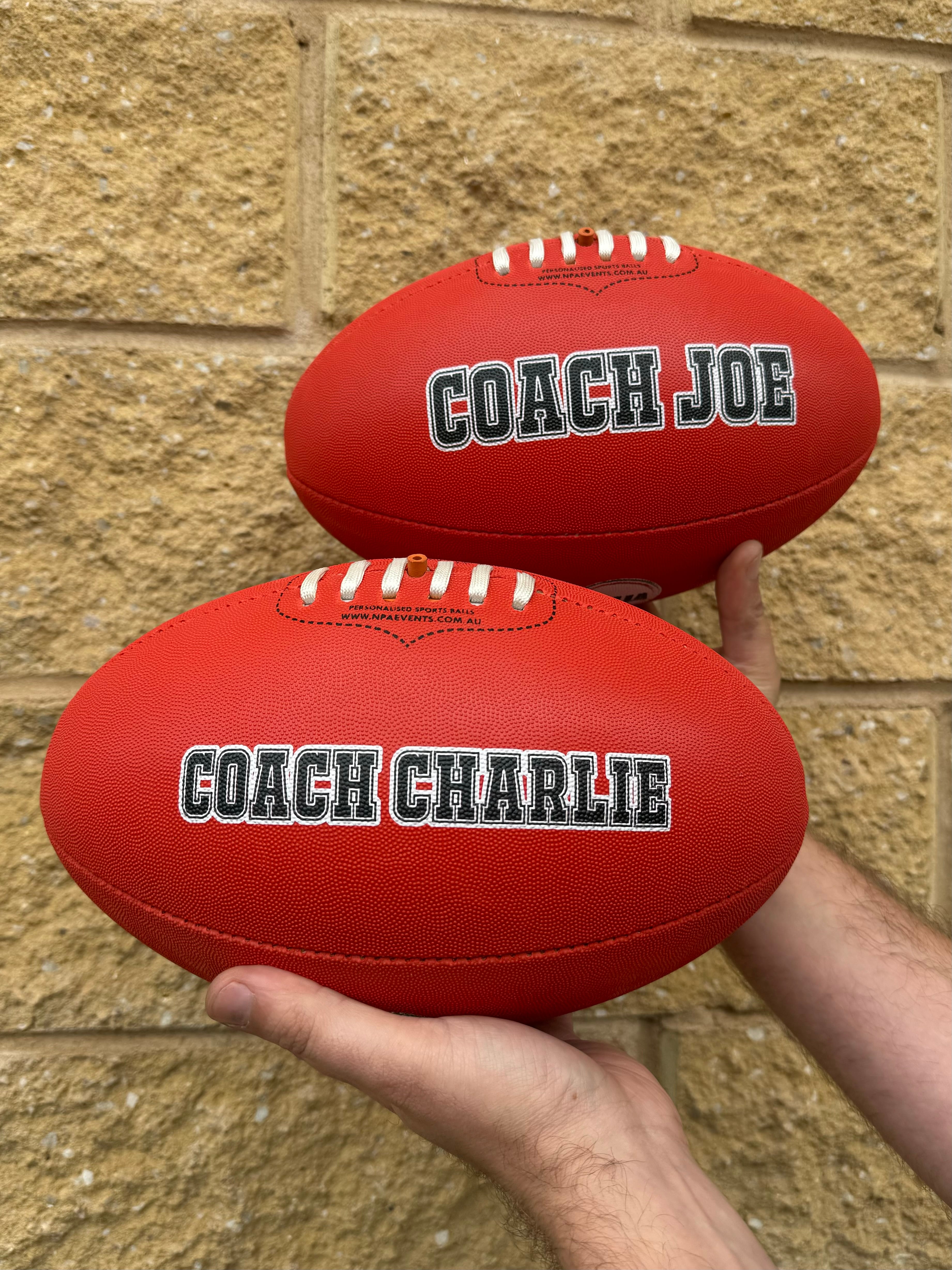 Personalised Mi-Ball AFL Football - Red (Size 1, 2, 3, 4, 5)
