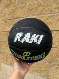 Load image into Gallery viewer, Personalised Spalding NBL Hoops Fest Black Highlight Basketball (Size 6, 7)
