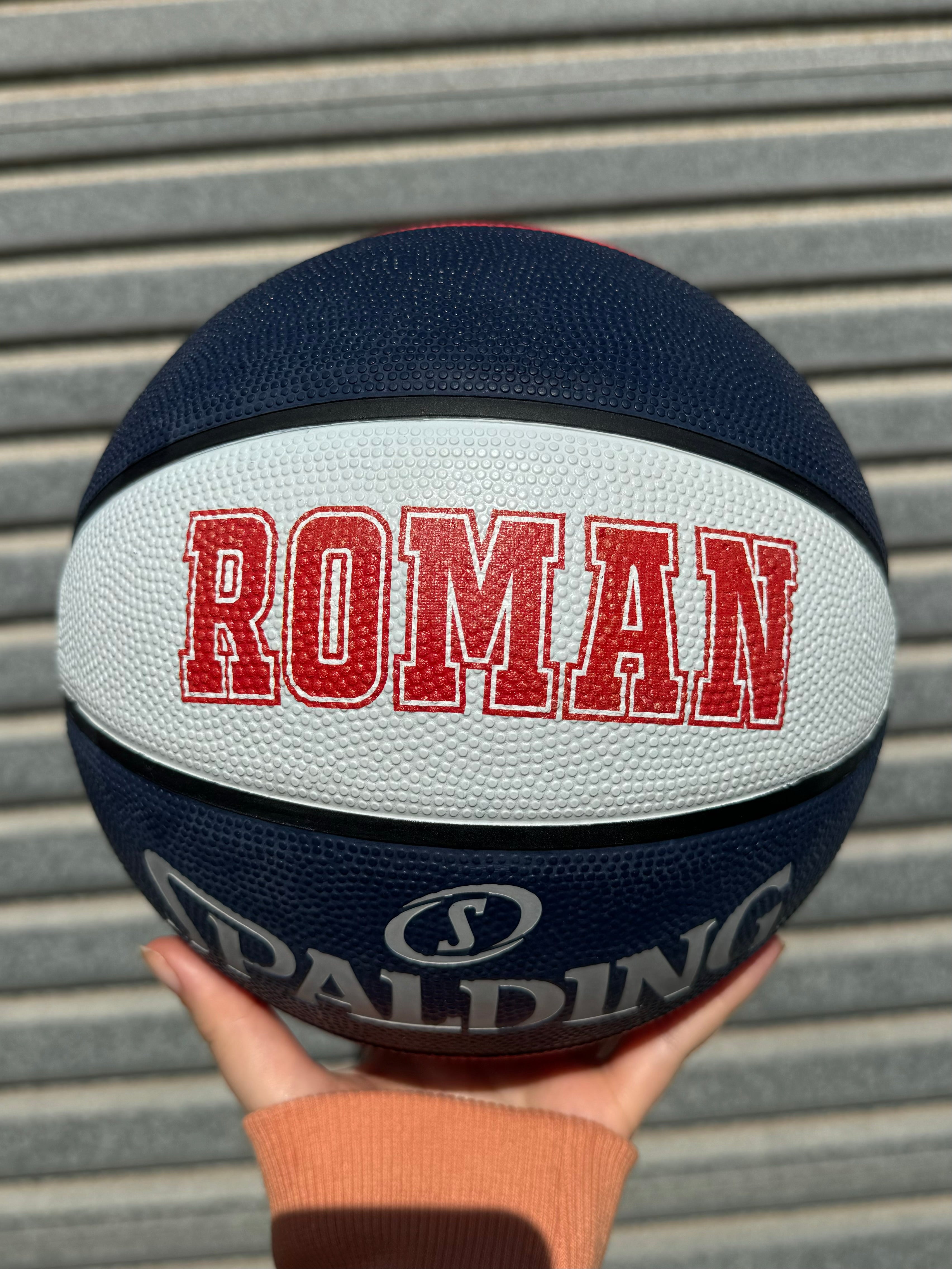 Personalised Spalding Rubber Basketball Red/White/Blue - TF FLEX (Size 4)