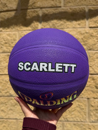 Load image into Gallery viewer, Personalised Spalding Rubber Purple Highlight Rush Basketball (Size 5, 6)
