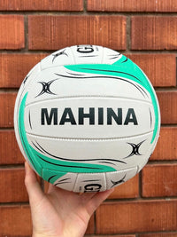 Load image into Gallery viewer, Personalised Gilbert Exo White and Teal Netball (SIZE 4, 5)
