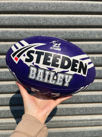 Load image into Gallery viewer, Personalised Melbourne Storm Official NRL Ball (Size 5)
