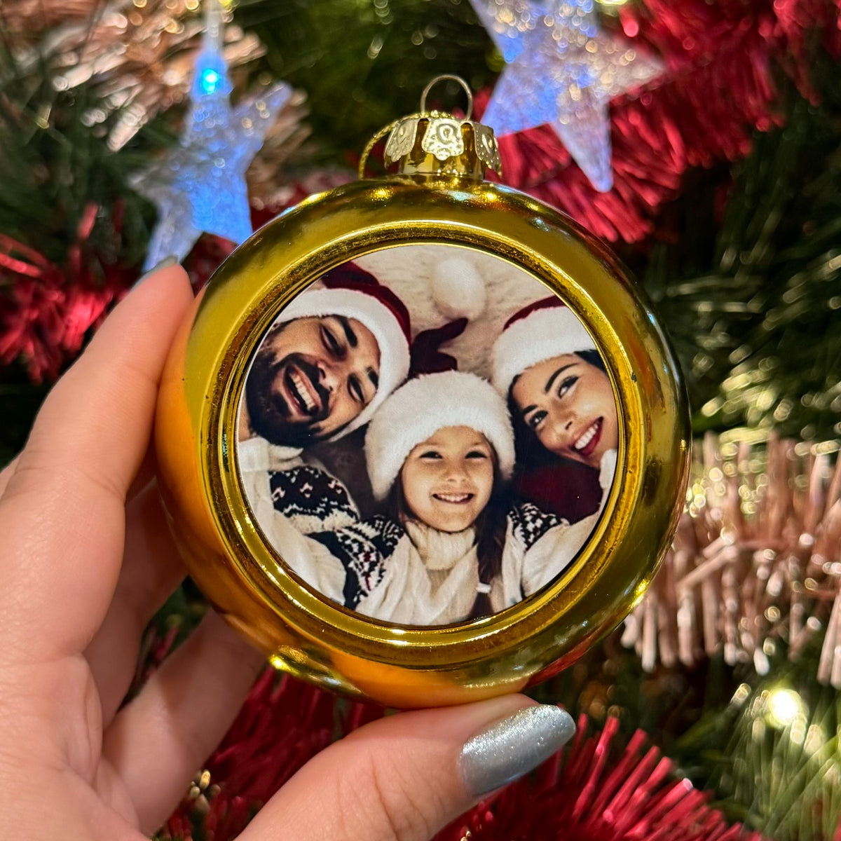 Personalised Gold Christmas Bauble
