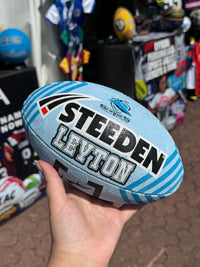Load image into Gallery viewer, Personalised Cronulla Sharks Official NRL Ball (11inch mini ball)
