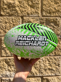 Load image into Gallery viewer, Personalised Green Aus Star Sports Rugby League Ball (Size 5)
