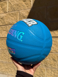 Load image into Gallery viewer, Personalised Spalding Rubber Blue Highlight Rush Basketball (Size 5, 6, 7)
