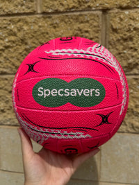 Load image into Gallery viewer, Personalised Gilbert Pink Spectra Netball (SIZE 5)
