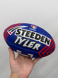 Load image into Gallery viewer, Personalised Newcastle Knights Official NRL Ball (11inch mini ball)
