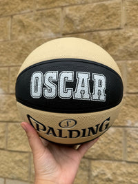 Load image into Gallery viewer, Personalised Spalding Rubber Black and Oatmeal Basketball TF-150 (Size 4)

