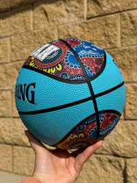 Load image into Gallery viewer, Personalised Spalding NBL Aqua Blue Indigenous Basketball (Size 5, 6, 7)
