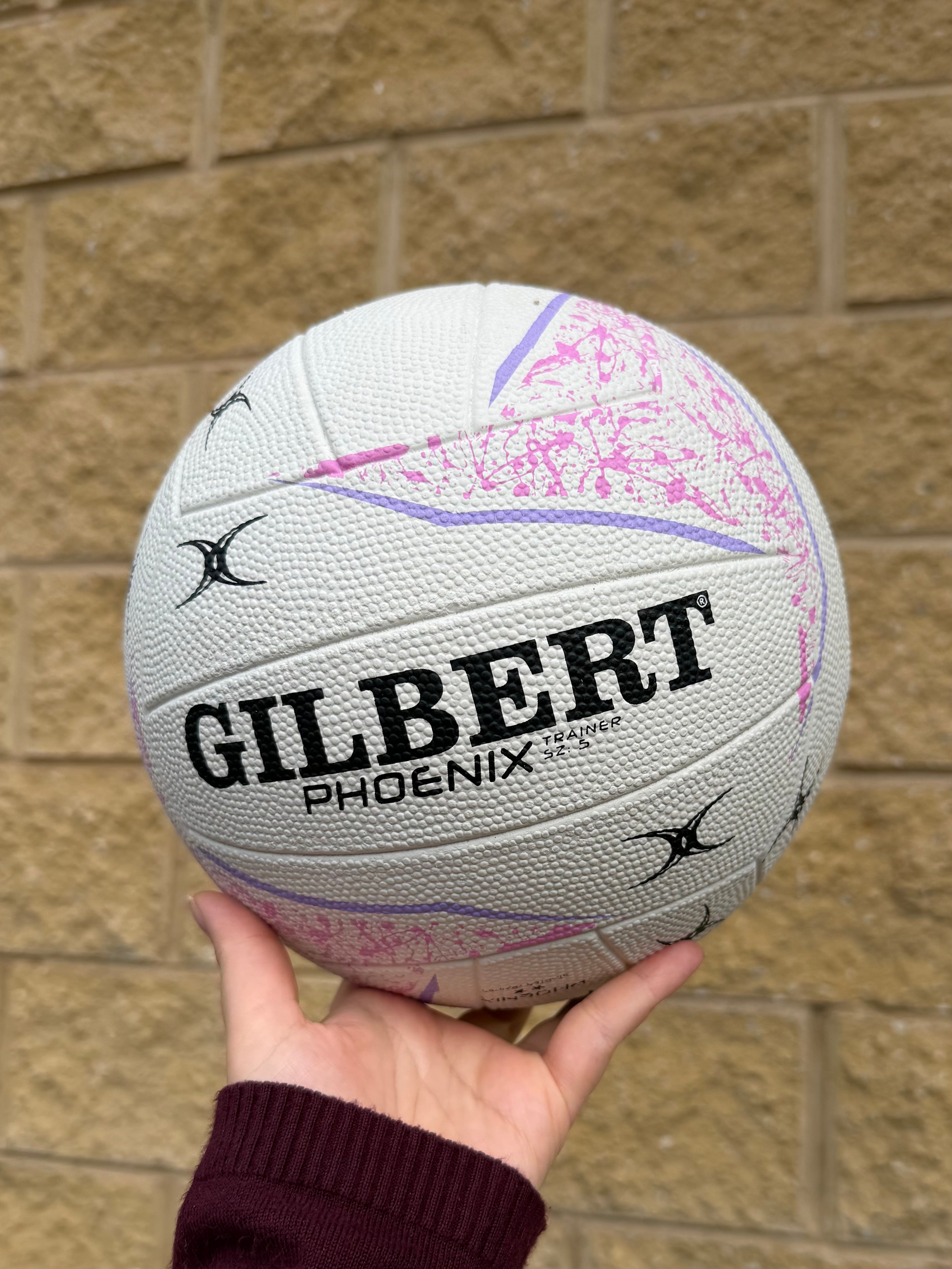 Personalised Gilbert Phoenix Netball White (SIZE 5)