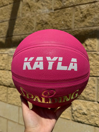 Load image into Gallery viewer, Personalised Spalding Rubber Pink Highlight Rush Basketball (Size 5, 6)
