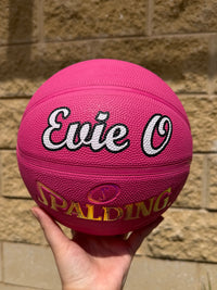 Load image into Gallery viewer, Personalised Spalding Rubber Pink Highlight Rush Basketball (Size 5, 6)

