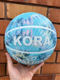 Load image into Gallery viewer, Personalised Spalding Rubber Basketball Tie Dye Turquoise (Size 6)
