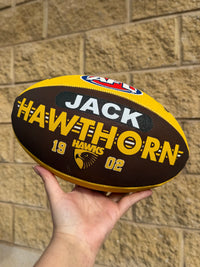 Load image into Gallery viewer, Personalised AFL Official Hawthorn Hawks Club Football (Size 5)
