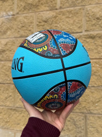 Load image into Gallery viewer, Personalised Spalding NBL Aqua Blue Indigenous Basketball (Size 5, 6, 7)
