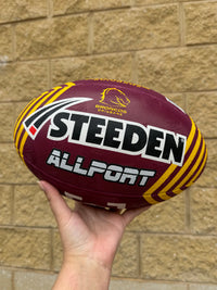 Load image into Gallery viewer, Personalised Brisbane Broncos Official NRL Ball (Size 5) - 4 Day Dispatch
