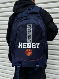 Load image into Gallery viewer, Personalised Brisbane Broncos Official NRL Backpack
