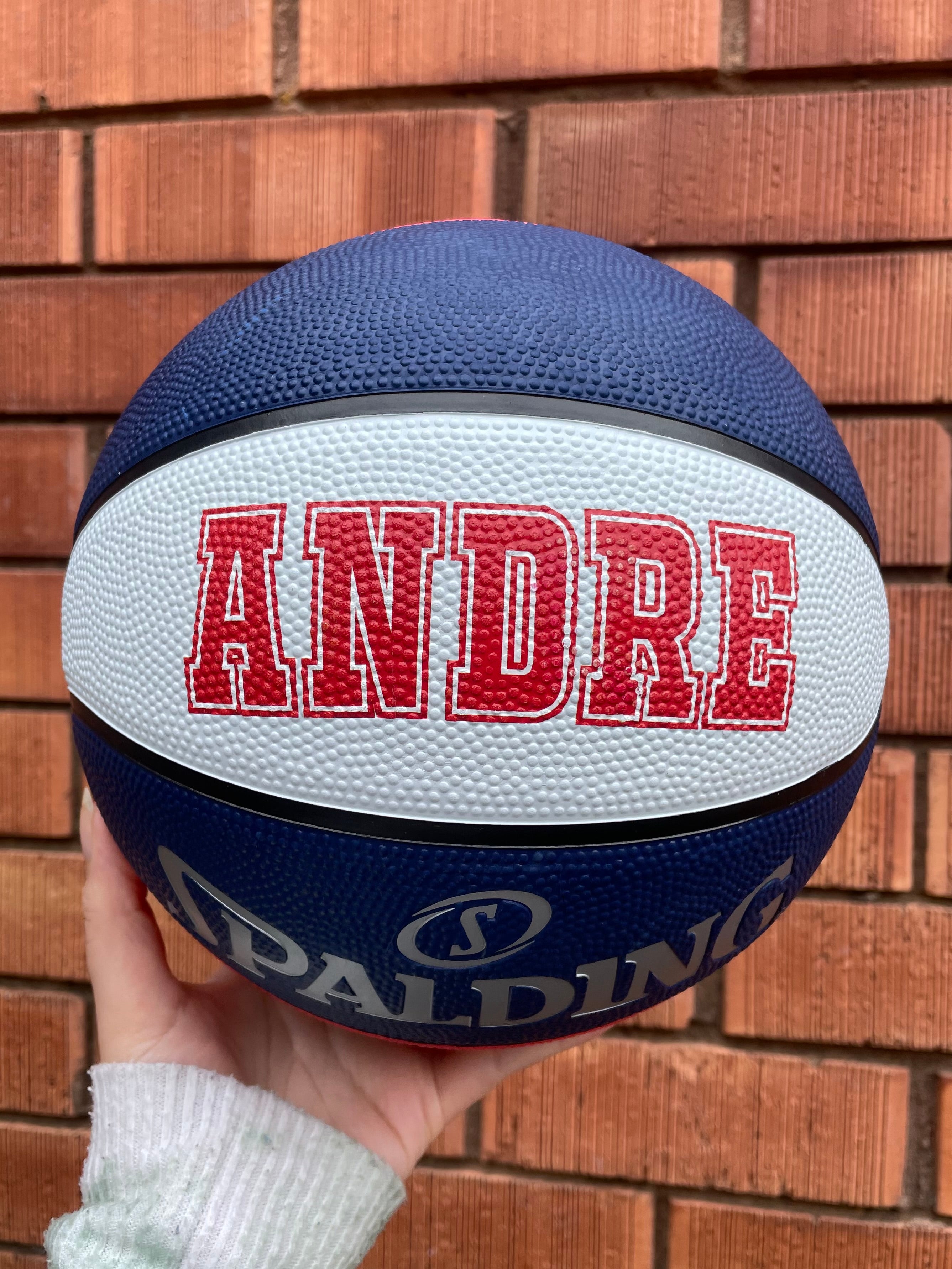 Personalised Spalding Rubber Basketball Red/White/Blue - TF FLEX (Size 4)