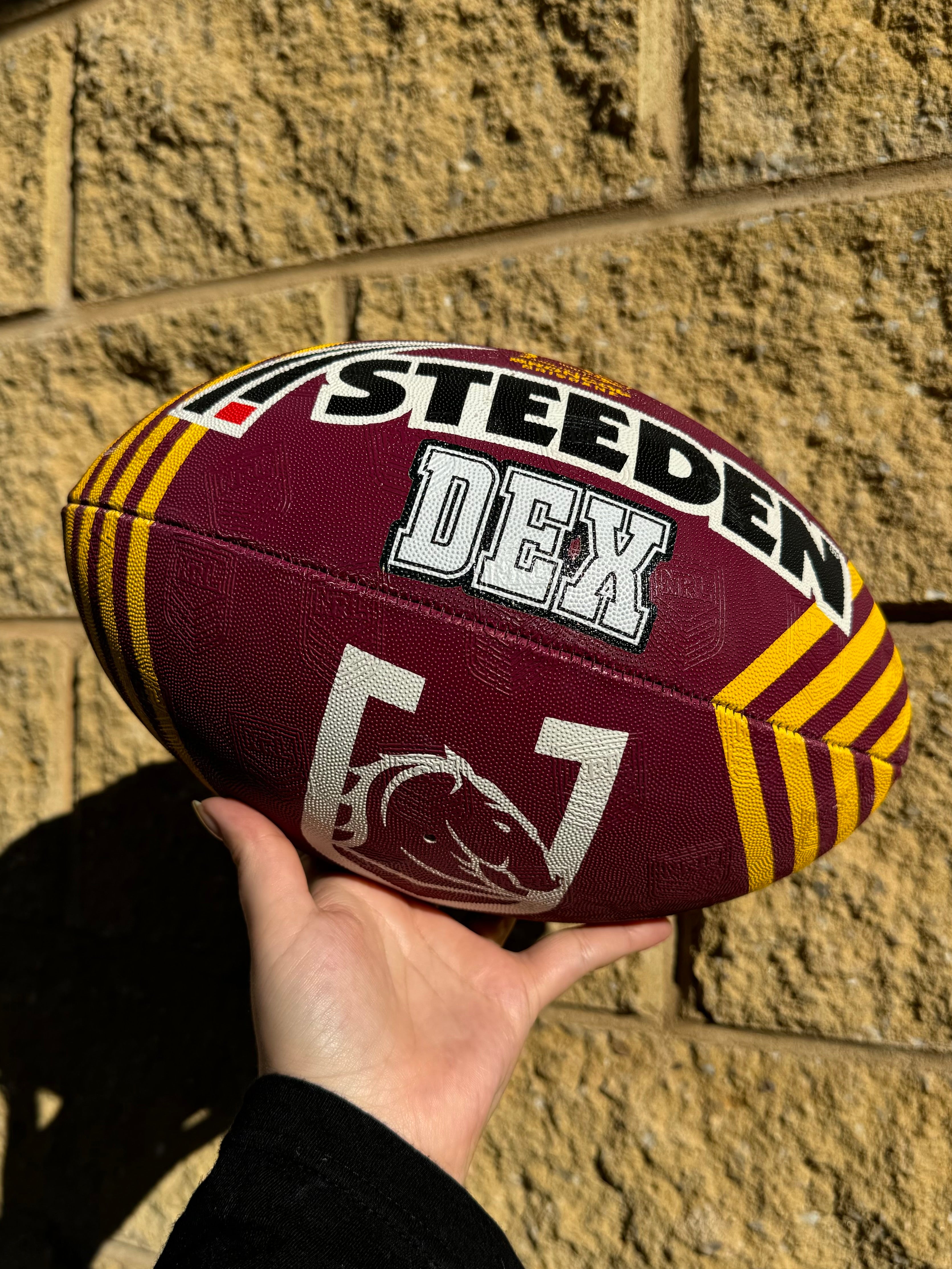 Personalised Brisbane Broncos Official NRL Ball (Size 5)