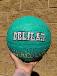 Load image into Gallery viewer, Personalised Spalding Rubber Teal Highlight Rush Basketball (Size 5, 6)

