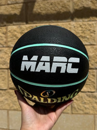 Load image into Gallery viewer, Personalised Spalding Rubber Black/Mint Highlight Foil Basketball (Size 5, 6)
