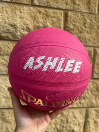 Load image into Gallery viewer, Personalised Spalding Rubber Pink Highlight Rush Basketball (Size 5, 6)
