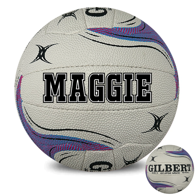 Personalised Gilbert 2026 White Eclipse M500 Netball (SIZE 4) | NPA ...