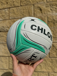 Load image into Gallery viewer, Personalised Gilbert Exo White and Teal Netball (SIZE 4, 5)
