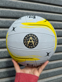 Load image into Gallery viewer, Personalised Gilbert Phoenix Netball White and Yellow (SIZE 4)
