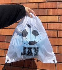 Load image into Gallery viewer, Personalised Soccer Drawstring Bag
