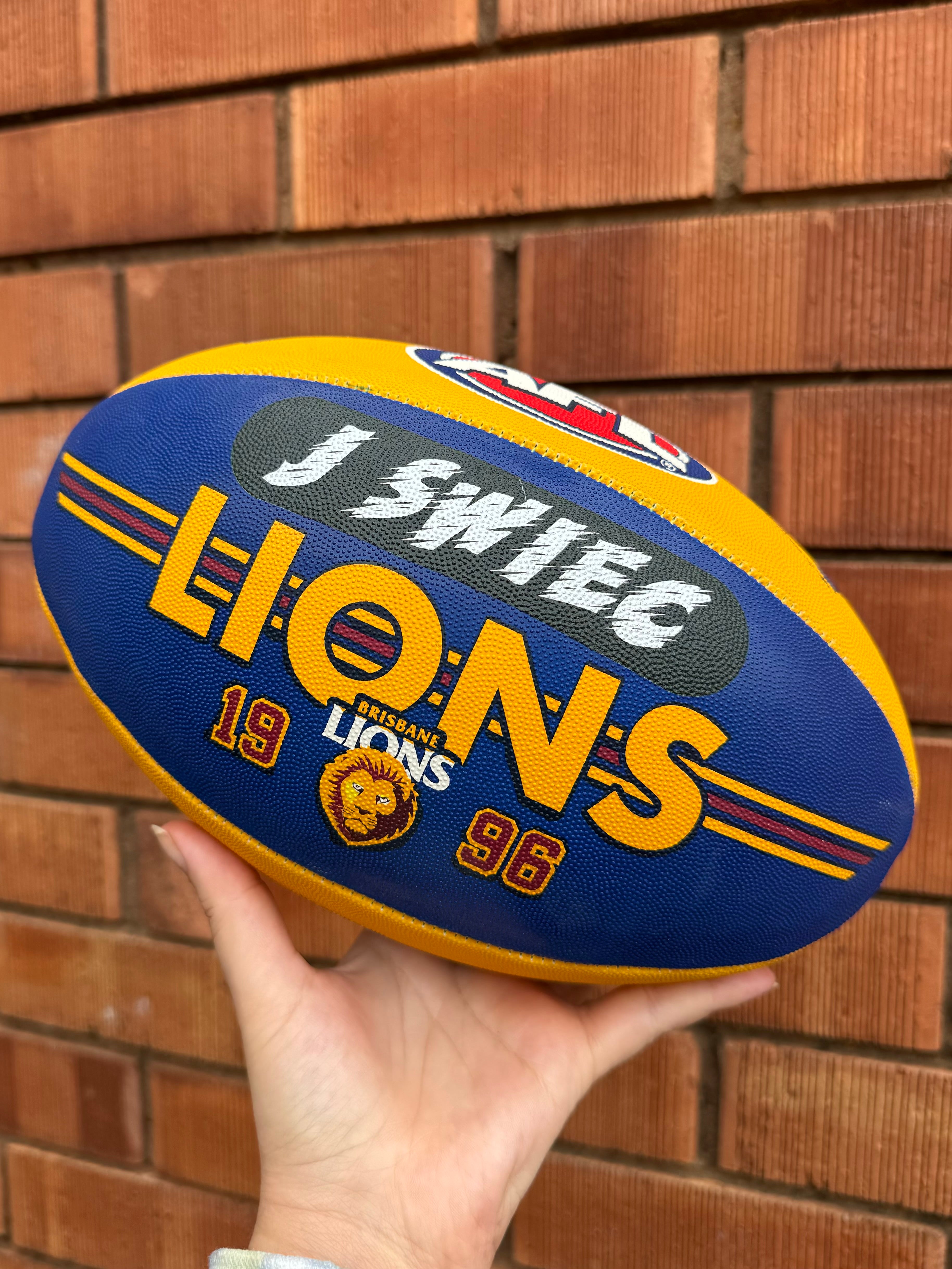 Personalised AFL Official Brisbane Lions Premiers 2026 Club Football (Size 5)